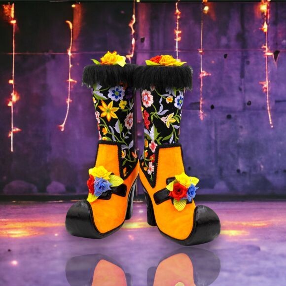 15&quot; Day Of The Dead Witch Boot Halloween Decor  *SHIPS WITHIN 10 DAYS* NEW 2024