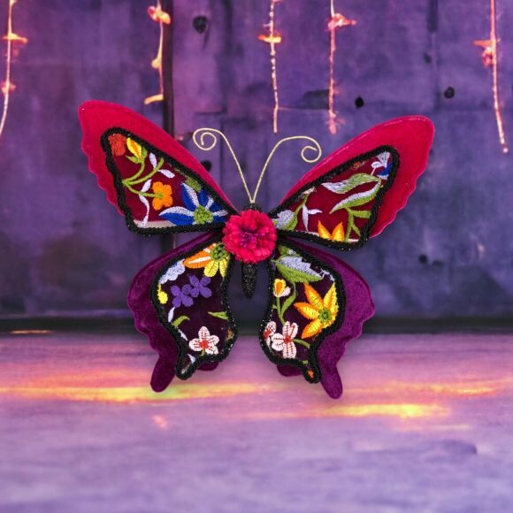 10.5&quot; Day Of The Dead Red Butterfly Halloween Decor  *SHIPS WITHIN 10 DAYS* NEW 2024