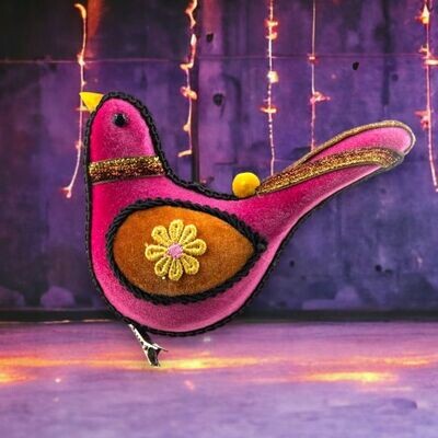 6&quot; Day Of The Dead Pink Bird Ornament Halloween Decor  *SHIPS WITHIN 10 DAYS* NEW 2024