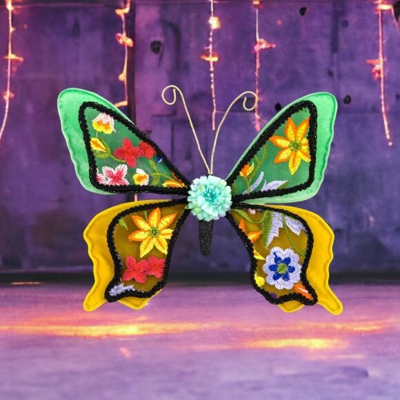 10.5&quot; Day Of The Dead Green Butterfly Halloween Decor  *SHIPS WITHIN 10 DAYS* NEW 2024