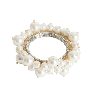 (SET OF 4) Faux Cluster Pearl Napkin Ring Tabletop Accents *SHIPS WITHIN 15 DAYS OF ORDERING*