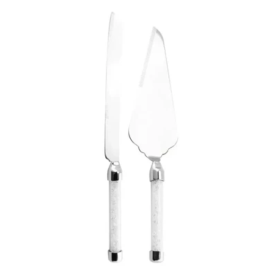 Crystal-Filled Knife Serving Set Of 2 Serveware
