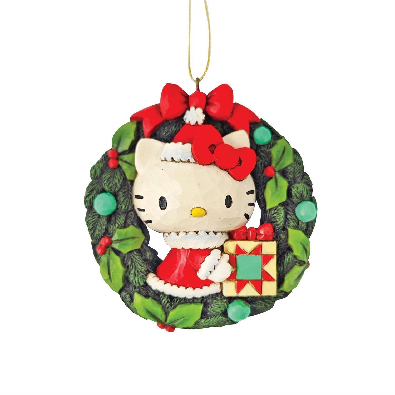 Hello Kitty Wreath Ornament By: Jim Shore Sanrio *SHIPS 11/2024* NEW 2024