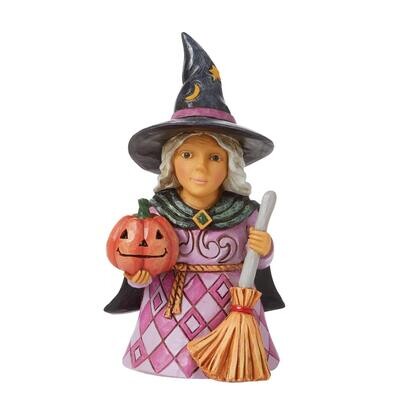Mini Witch Holding Pumpkin By Jim Shore *SHIPS WITHIN 15 DAYS* NEW 2024