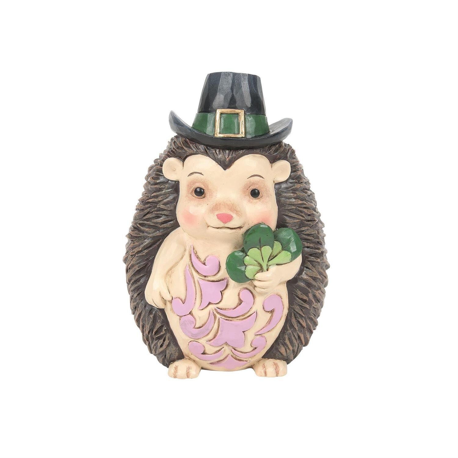 Hedgehog Green Hat and Clover By: Jim Shore *SHIPS WITHIN 15 DAYS*