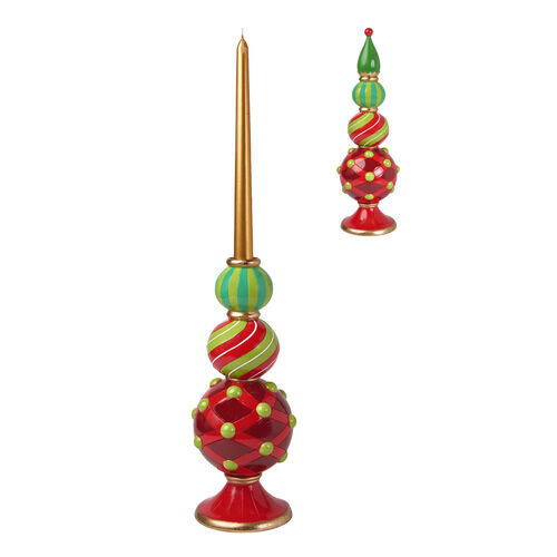 Vintage Retro Ornament Stack Candle Holder Christmas Decor *SHIPS WITHIN 15 DAYS*