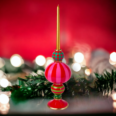 Vintage Retro Pink Pinnacle Candle Holder Christmas Decor *SHIPS WITHIN 15 DAYS*
