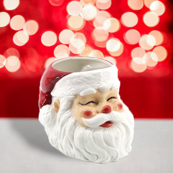 Vintage Retro Santa Head Vase Christmas Decor *SHIPS WITHIN 15 DAYS*