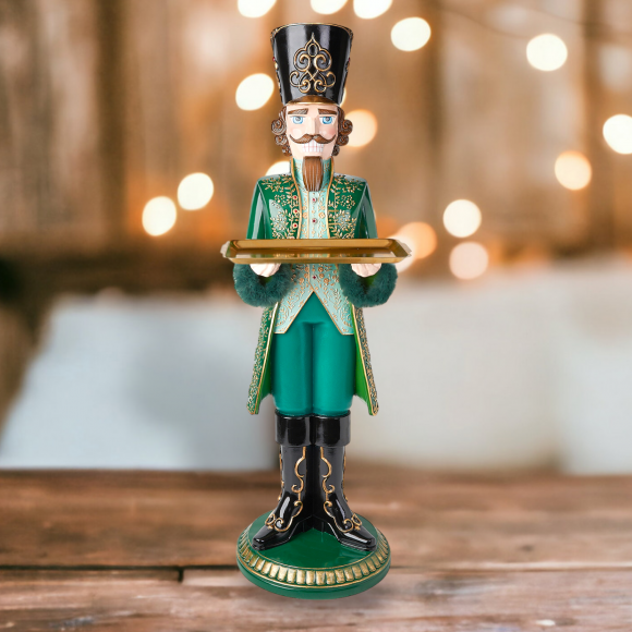 41.5&quot; Nutcracker With Gold Tray Christmas Decor *SHIPS WITHIN 15 DAYS*