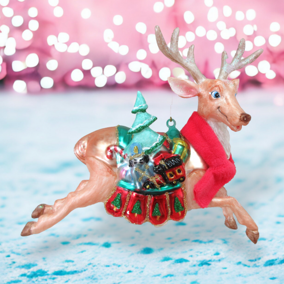 Reindeer With Presents Ornament Christmas Decor *SHIPS WITHIN 15 DAYS*