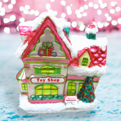Santa&#39;s Toy Shop Ornaments Set Of 2 Christmas Decor *SHIPS WITHIN 15 DAYS*