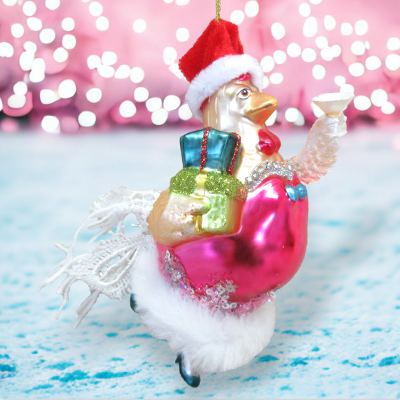 Ms. Chicken With Gifts Ornament Christmas Decor