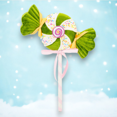 22&quot; Green Swirl Candy Wrapper Pick Christmas Decor *SHIPS WITHIN 10 DAYS*