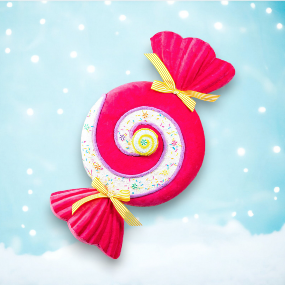 24in Hot Pink Swirl Candy Wrapper Christmas Decor *SHIPS WITHIN 15 DAYS*