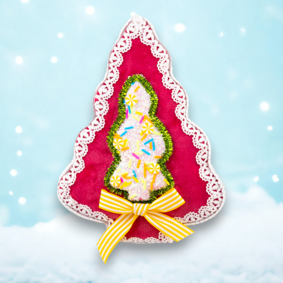 7.5&quot; Pink Cookie Tree Ornament Christmas Decor *SHIPS WITHIN 15 DAYS*
