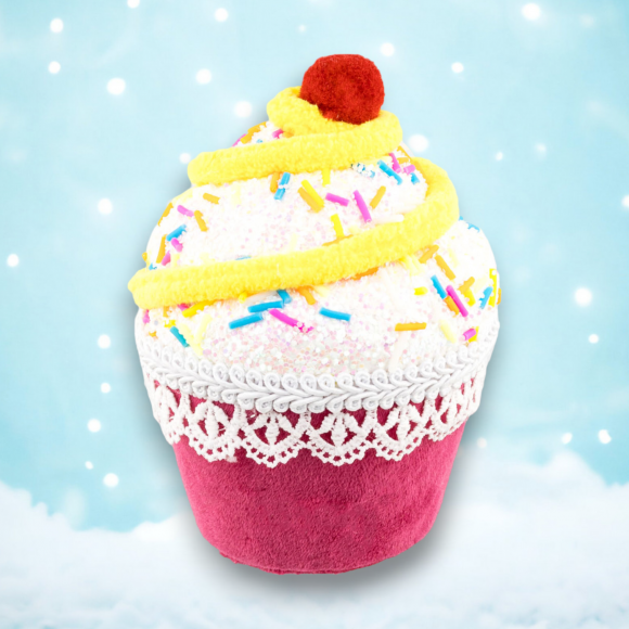 4.5&quot; Hot Pink Cupcake Ornament Christmas Decor *SHIPS WITHIN 15 DAYS*