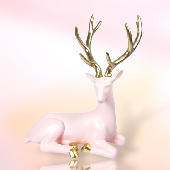48&quot; Light Pink Sitting Deer Christmas Decor *SHIPS WITHIN 10 DAYS*