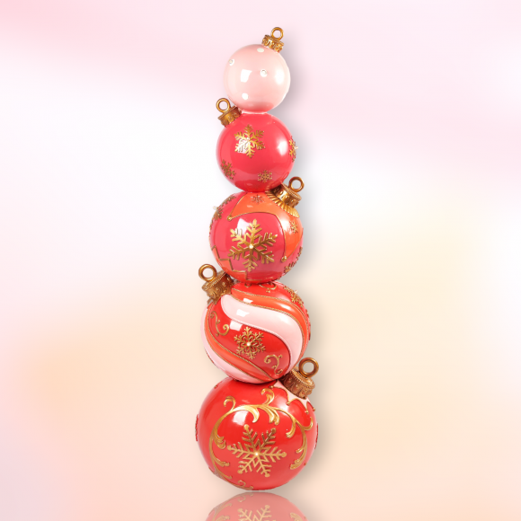 5 Stacked Pink Baubles With LED Christmas Decor *SHIPS WITHIN 15 DAYS*