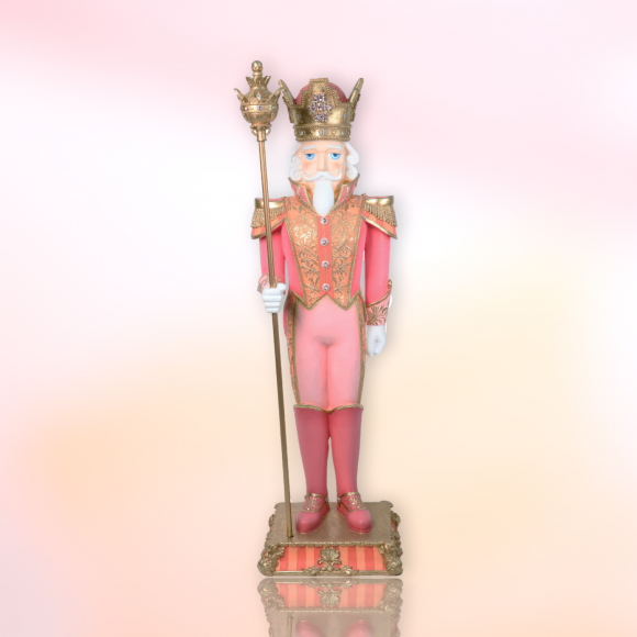 6 FT Pink/Gold Nutcracker With Staff Christmas Decor *SHIPS WITHIN 15 DAYS*