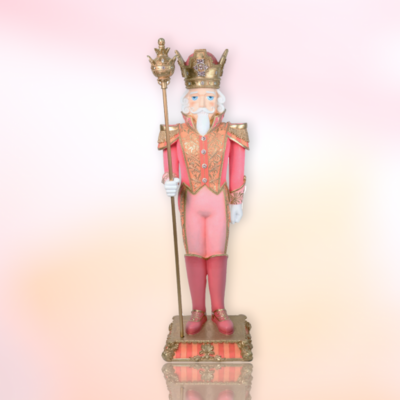 6 FT Pink/Gold Nutcracker With Staff Christmas Decor *SHIPS WITHIN 15 DAYS*