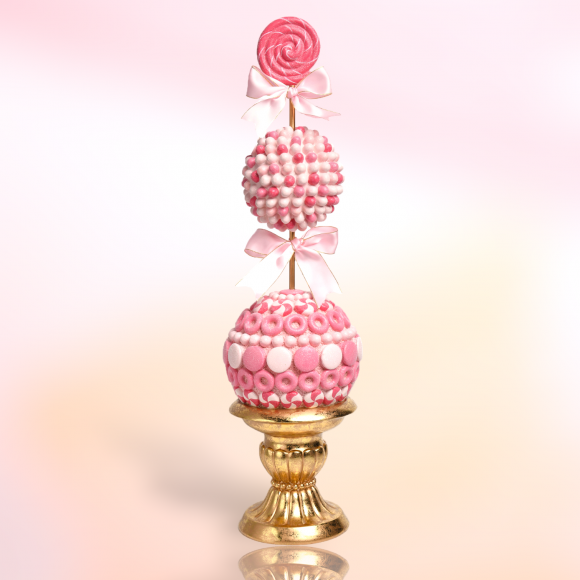 28&quot; Pink/Gold Candy Topiary Christmas Decor *SHIPS WITHIN 15 DAYS*