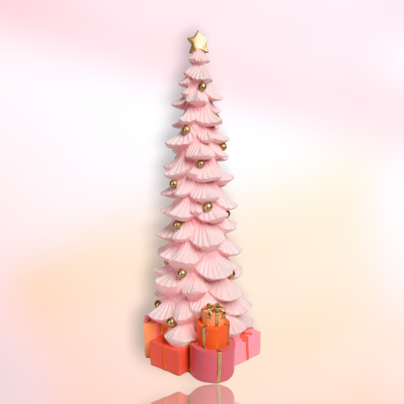 Pink Tree With Gifts Christmas Decor *SHIPS WITHIN 15 DAYS*