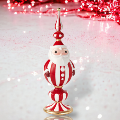 Peppermint Santa Orb Christmas Decor