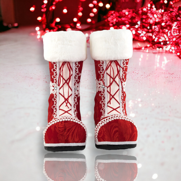 15&quot; Red Santa Boots Christmas Decor *SHIPS WITHIN 15 DAYS*