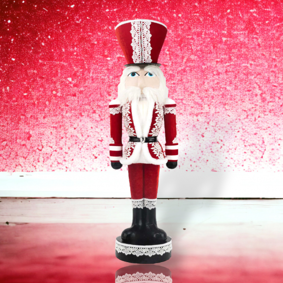 40&quot; Red/Lace Nutcracker Christmas Decor *SHIPS WITHIN 15 DAYS*