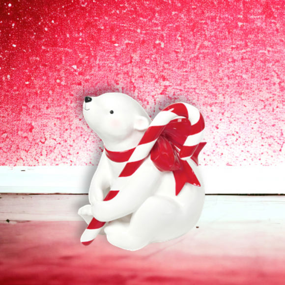 26&quot; Baby Polar Bear With Candy Christmas Decor *SHIPS WITHIN 15 DAYS*