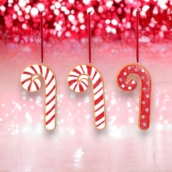 Candy Cane Ornaments Set of 6 Christmas Decor *SHIPS WITHIN 15 DAYS*