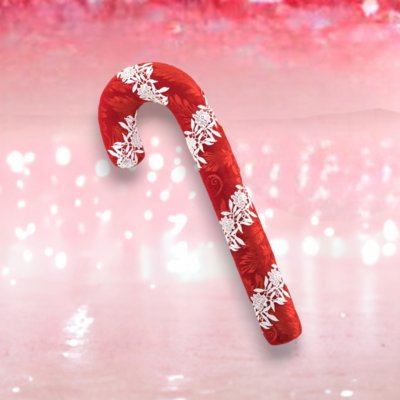 22&quot; Red/Lace Candy Cane Christmas Decor *SHIPS WITHIN 15 DAYS*