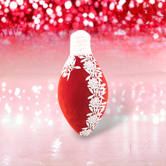 12&quot; Red/Lace Bulb Christmas Decor *SHIPS WITHIN 15 DAYS*