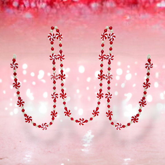 Peppermint Garland Christmas Decor *SHIPS WITHIN 15 DAYS*