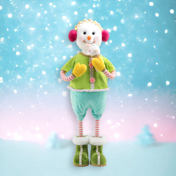 26&quot; Snow Boy With Ear Muffs Christmas Decor *SHIPS WITHIN 15 DAYS*