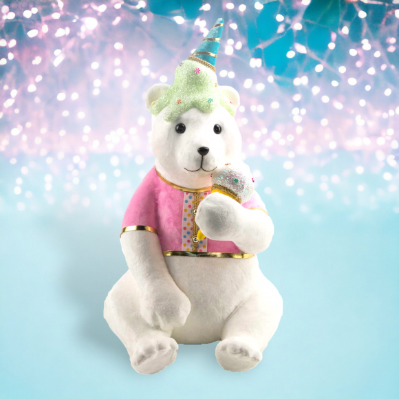 26&quot; Snow Cream Bear Christmas Decor *SHIPS WITHIN 15 DAYS*