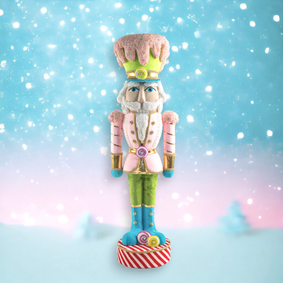 40&quot; Pink Candy Nutcracker Christmas Decor *SHIPS WITHIN 15 DAYS*