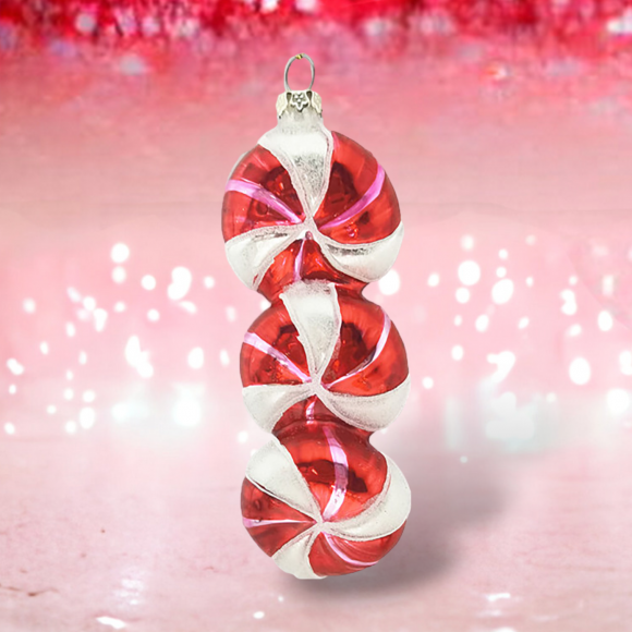 Red/White Candy Swirl Ornaments Christmas Decor *SHIPS WITHIN 15 DAYS*