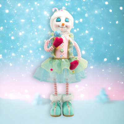 26&quot; Snow Girl w/Ice Cream Christmas Decor *SHIPS WITHIN 15 DAYS*