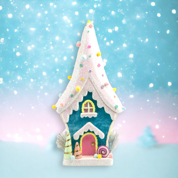25&quot; Blue Candy House Christmas Decor *SHIPS WITHIN 15 DAYS*