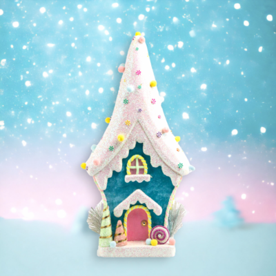 25&quot; Blue Candy House Christmas Decor *SHIPS WITHIN 15 DAYS*