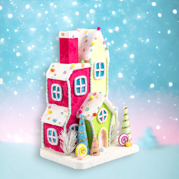 20&quot; Candy Triple House Christmas Decor *SHIPS WITHIN 15 DAYS*