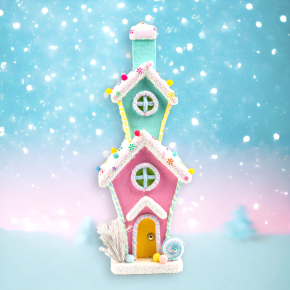 22&quot; Candy Double House Christmas Decor *SHIPS WITHIN 15 DAYS*