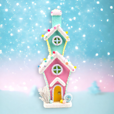 22&quot; Candy Double House Christmas Decor *SHIPS WITHIN 15 DAYS*