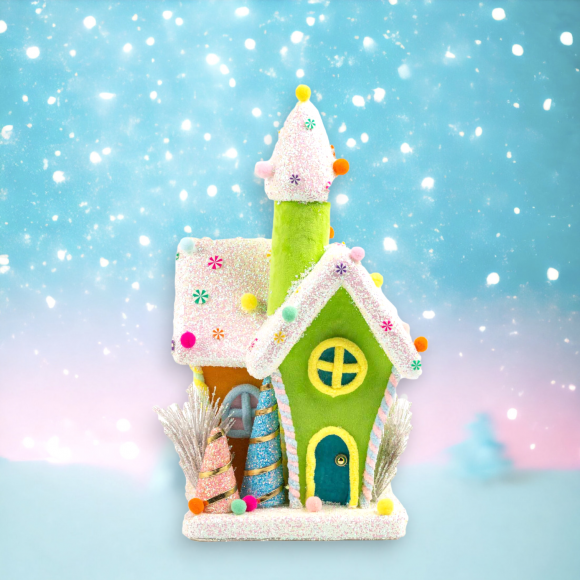 15.75&quot; Green Candy House Christmas Decor *SHIPS WITHIN 15 DAYS*