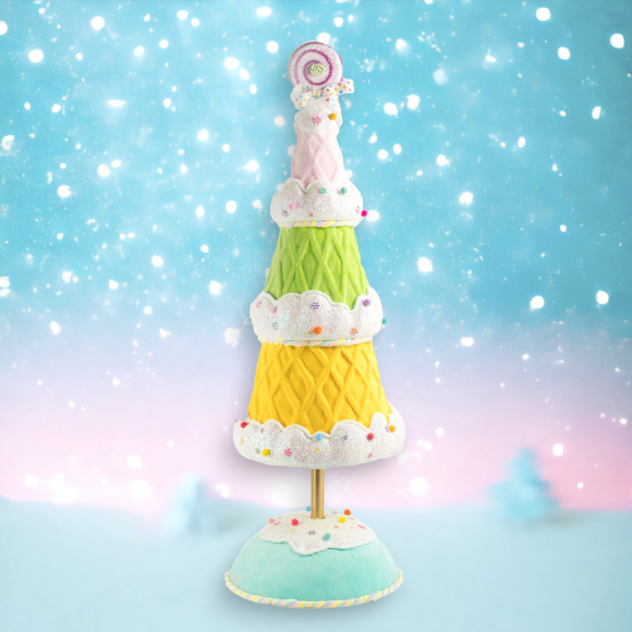 42.5&quot; Waffle Cone Tree Christmas Decor *SHIPS WITHIN 15 DAYS*
