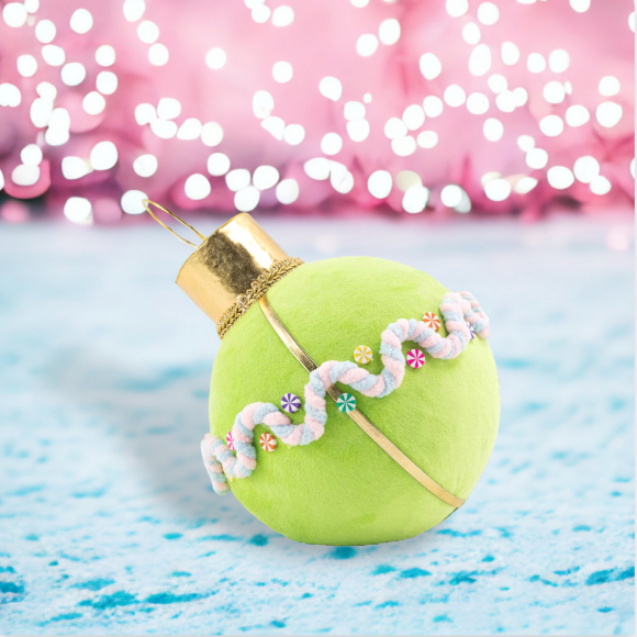 8&quot; Green Bauble Tabletop Christmas Decor *SHIPS WITHIN 15 DAYS*