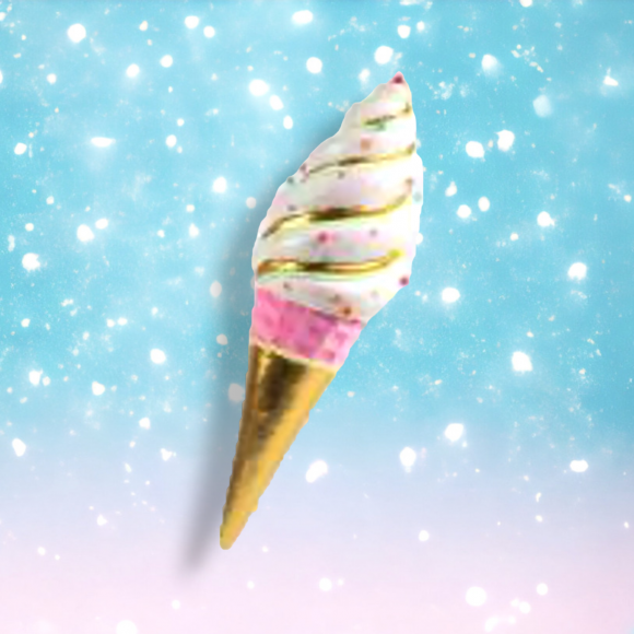 29.5&quot; Hanging Pink/Gold Ice Cream Cone Christmas Decor *SHIPS WITHIN 15 DAYS*