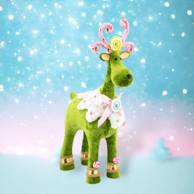 24&quot; Green Candy Reindeer Christmas Decor *SHIPS WITHIN 15 DAYS*