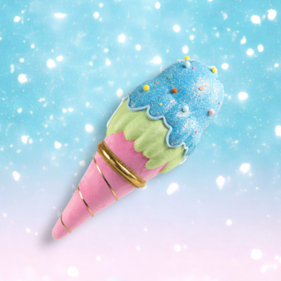 31.5&quot;Pink Cone Ice Cream Display Christmas Decor *SHIPS WITHIN 15 DAYS*
